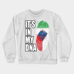 Iranian And Czech Mix Heritage DNA Flag Crewneck Sweatshirt